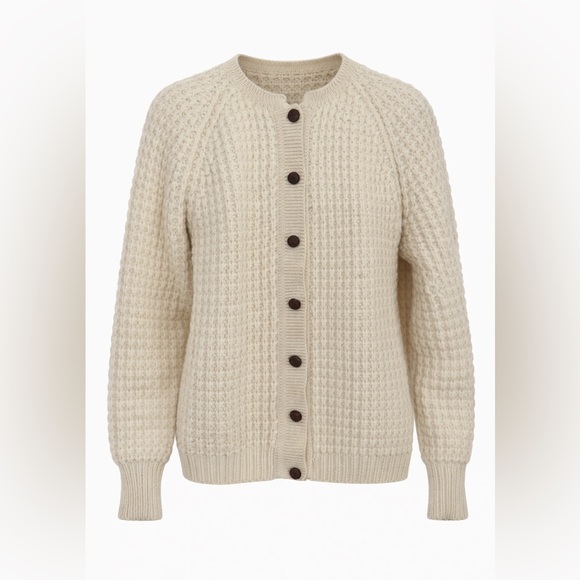 Woolrich Sweaters - Vintage 100% Wool Chunky Knit Cardigan Cream Fisherman Sweater WPL 13436 Size 40